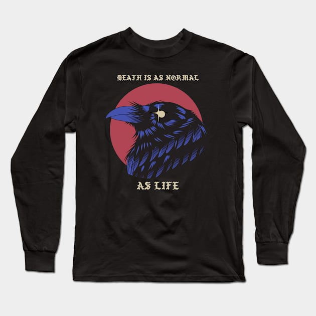 Raven Crow Death Long Sleeve T-Shirt by Tip Top Tee's